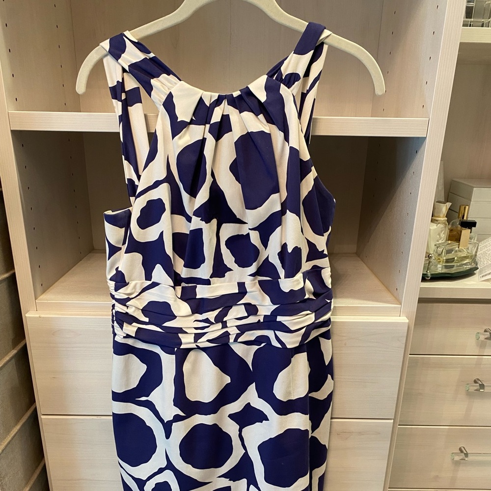 David Meister navy and white sheath dress - Size 8
